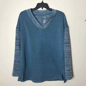 St Johns Bay Sweater Womens Medium Blue Pullover Active Yoga Athleisure Pullover